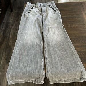 White House Black Market mariner button flare leg jeans
